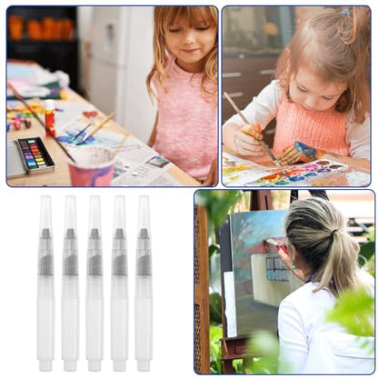 Gatuida 30 Pcs Watercolor Brush Pens, Refillable Water Brush Pen Set for Painting, Drawing, Travel, Transparent Small Pointed Tips, 4. 72 Inch