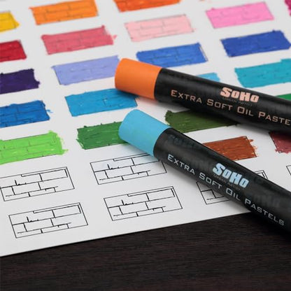 Soho Urban Artist Oil Pastels 26pc Set - Extra Soft, Blendable, Highly Pigmented and Vibrant, Ideal for Artists & Professionals - Suitable for Drawing, Sketching, Layering, and Scraping - size: 26 Count (Pack of 1)