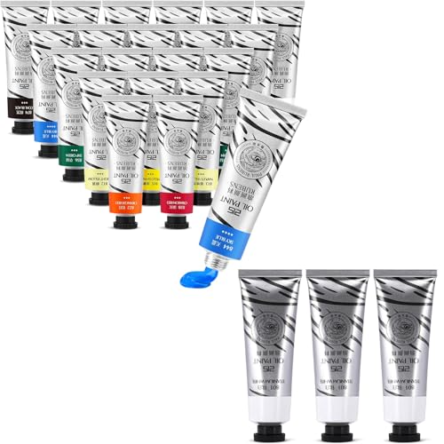 Paul Rubens Oil Paint, 20 Colors*50ml LargeTubes & 3 * 50 ml LargeTubes Titanium White,Professional Oil Colors with High Saturation, Creamy Texture and Consistency,Art Supplies for Artists, Students,