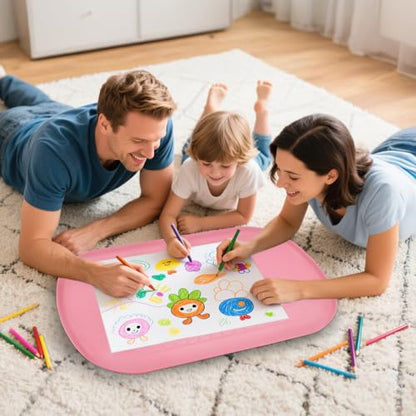 Silicone Art Mats for Kids 24” x 16”, Silicone Craft Mats with Raised Edges, Paint Mats for DIY, Paint, Crafts, Clay, Jewelry-Making (Pink) - color: Pink