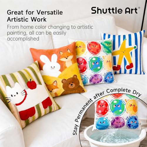 Shuttle Art Fabric Medium, 69 oz /2040ml Professional Textile Medium with Pump for Fabric Painting, Improve Acrylic & Fabric Paint Adhesion, Softness, Vibrancy, Prevent Fading, Ideal for T-Shirts,Shoes,Jeans,Bags - size: 69 Fl Oz (Pack of 1)