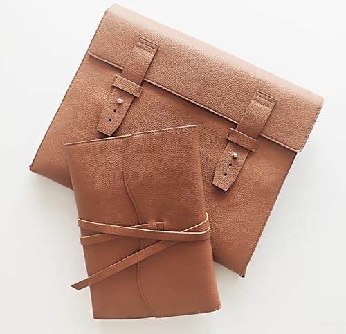 Drawing Book Cover Sketchbook Cover with Pencils Leather Artist Bag Artist Gifts Leather Art Book Cover for Sketchbook Journal Notebook (S for 5.5"x 8.5") - size: S for 5.5"x 8.5"