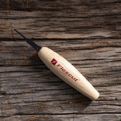 Flexcut Wood Carving Chisels | Micro Chisel, 1/16 Inch (1.5 mm) | Razor Sharp 1095 High Carbon Steel Cutting Blade for Miniature and Fine Detail Work | Ash Hardwood Handle | MT11 | Made in the U.S.A. - size: 1.5mm Micro Chisel