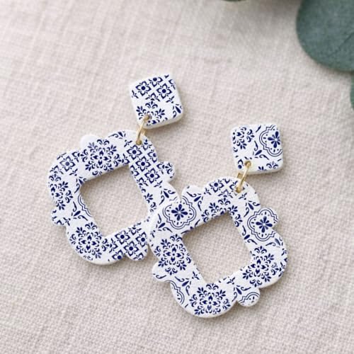 2 Sheets Tile Pattern Silk Screen Stencil, Damask Floral Self-Adhesive Silk Screen Printing Stencils Reusable Mesh Stencil for Painting on Wall, Wood, T-Shirt, Home Craft Decor - style: Tile Pattern