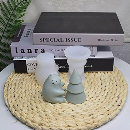 Plaster Casting Resin Mold Christmas Tree Bear Making Chocolate Fudge Great Craft Lover Silicone