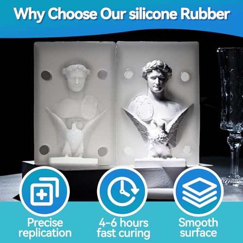 LET'S RESIN Silicone Mold Making Kit 36oz, 20A Flexible & Bubble Free Silicone Rubber, Translucent & 4H Fast Cure Liquid Silicone for Mold Maker, Mixing Ratio 1:1 - size: 36oz