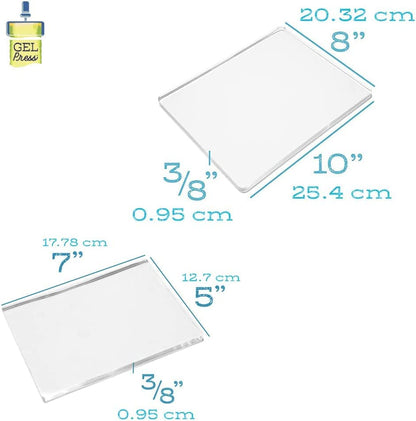 Gelli Plates 8' X 10' + 5' X 7' Gel Press Monoprinting Value Pack - Reusable Gel Printing Plates for Press Art, Card Making, Scrapbooking, Arts and Crafts - size: 8”x10” + 5”x7” Value Pack