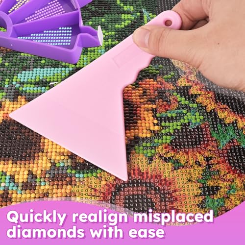 NOOEPC 14 PCS Diamond Art Kits Diamond Painting Tools 6 Squares Diamond Art Trays Painting Accessories Diamond Art Pens and Tools for Kids Adults