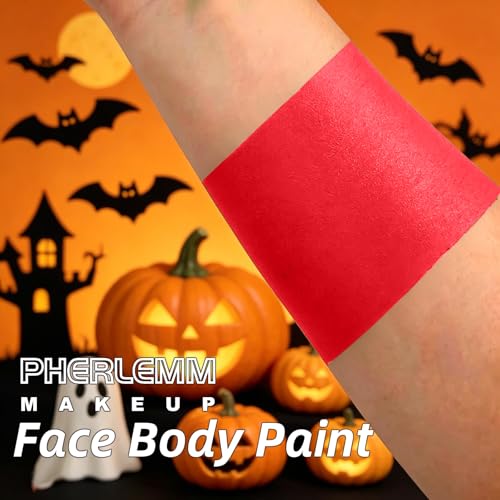 Red Face Paint Stick Waterproof Eye Black Smooth SmudgeProof Body Paint High Pigment for Sports Events Halloween SFX Makeup Devil Vampire Blood Demon and Dramatic Effect Looks - color: Red