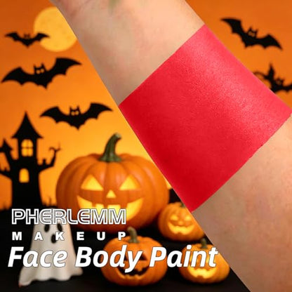 Red Face Paint Stick Waterproof Eye Black Smooth SmudgeProof Body Paint High Pigment for Sports Events Halloween SFX Makeup Devil Vampire Blood Demon and Dramatic Effect Looks - color: Red