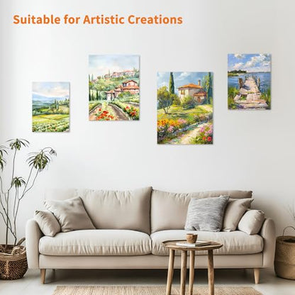 FIXWAL Canvas Boards for Painting 24 Pack, with 8x10, 9x12, 11x14, 5x7 Canvases for Painting Art Paint Canvas Panels Gesso Primed Acid-Free 100% Cotton White Blank Flat Canvas Boards Acrylics Oil - style: 24Pack