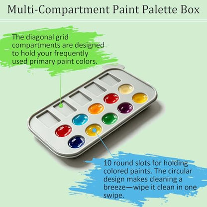 KYSWIMIH Paint Brush Cleaner - Paint Brush Holder with Palette and Handle, Paint Brush Holder & Organizer, Rinser & Storage for Acrylic, Watercolor & Water-Based Paints, Art Supply Washer with Trays