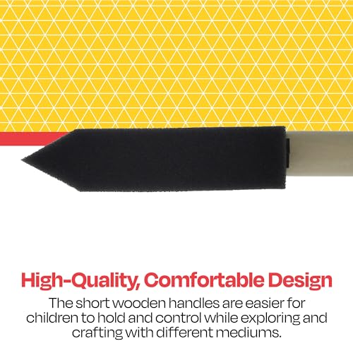School Smart Wedge Foam Paint Brush Set, Assorted Size, Set of 48