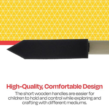 School Smart Wedge Foam Paint Brush Set, Assorted Size, Set of 48