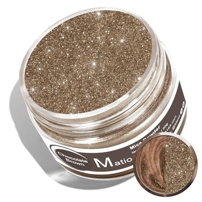 Matio Mica Powder, 1.8oz/ 50g Chocolate Brown Pearlescent Effect Mica Powder for Epoxy Resin Natural Color Pigment for Soap Making,Bath Bomb, Candle Dye, Resin Craft, Paint,Nails,Jewelry,Slime Pigment - color: Chocolate Brown