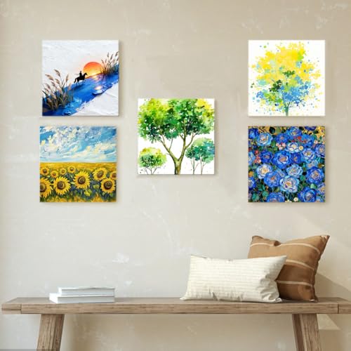 3PCS Unfinished Birch Wood Canvas Panels 12"x12", 1.5" Deep, Wooden Canvas Panel Boards for Acrylic Pouring Oil Painting DIY Crafts Art Projects Home Decor Studio Class - size: 12x12 Inch