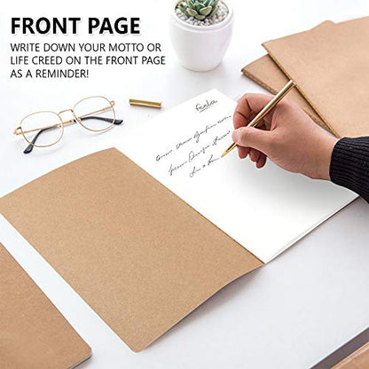 feela 30 Pack Kraft Notebooks, A5 60 Lined Pages Notebooks and Journals for Women Girls Students Making Plans Writing Memos Office School Supplies, 8.3 X 5.5 in - style: Lined-30 Pack