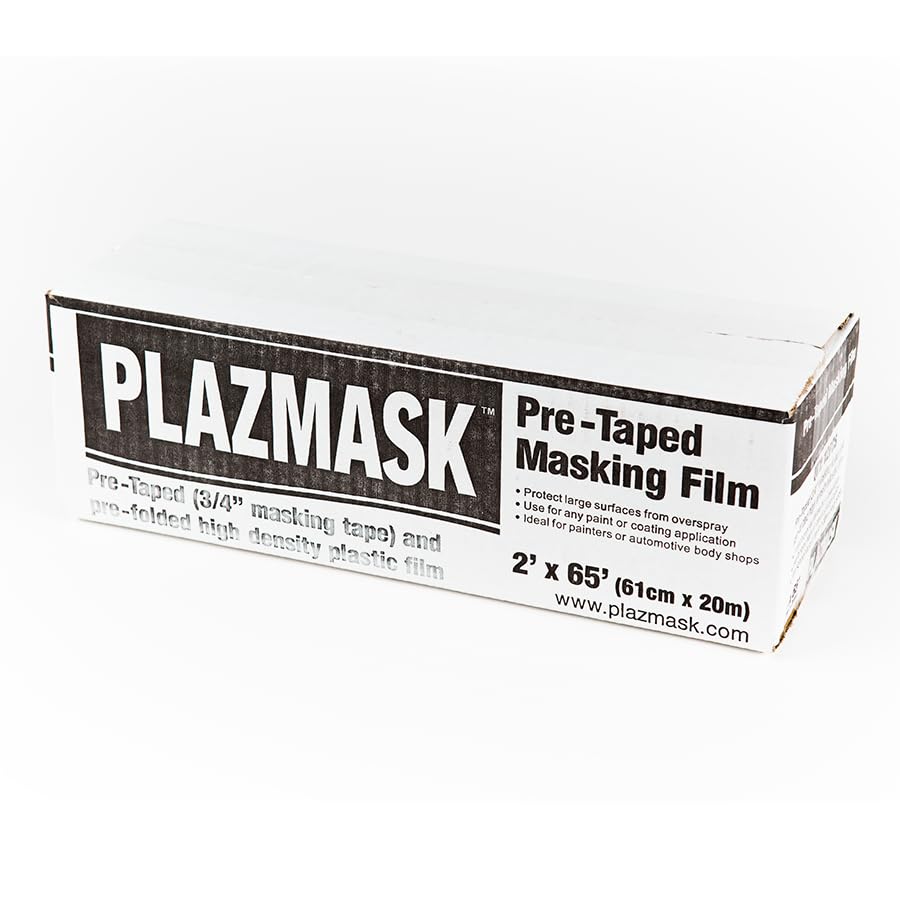 Pre-Taped Masking Film (2-Feet X 65-Feet, 12-Pack) - size: 2-Feet X 65-Feet, style: 12-Pack