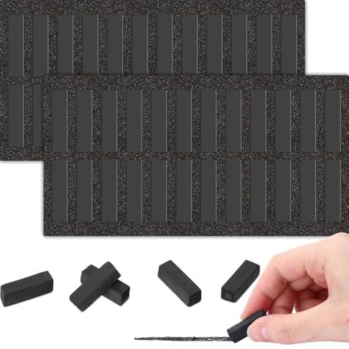 Watersay 48 Pcs Soft Chalk Pastels Set Soft Pastel for Artists Square Sketch Chalk Non-toxic Artist Pastel Sticks for Professional Artists Students and Art Lovers(Black Color,30×8×8mm) - color: Black Color, size: 30×8×8mm