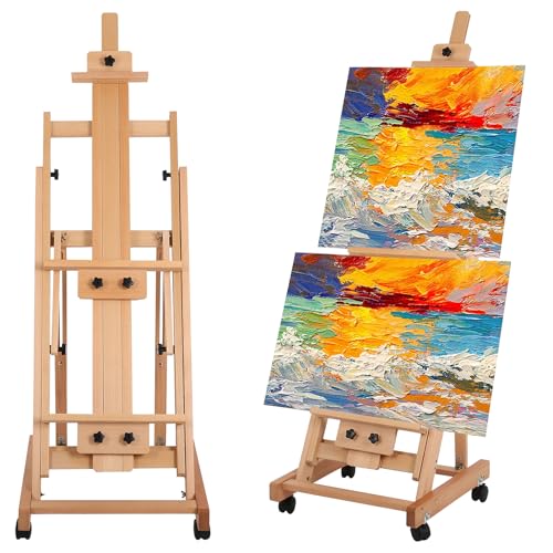 Painting Easel for Adults, Adjustable Angle Easel, Removable Floor Adjustable Easel with Brake Wheels for Artist, Lover of Painting - style: Model 2