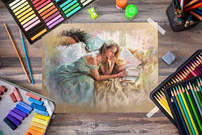 Brusarth Non Toxic Soft Pastel Chalk Set for Professional Artist - 48 Colors Square Chalk Pastel for Drawing, Blending, Layering, Shading, Art Supplies for Beginners, Artists
