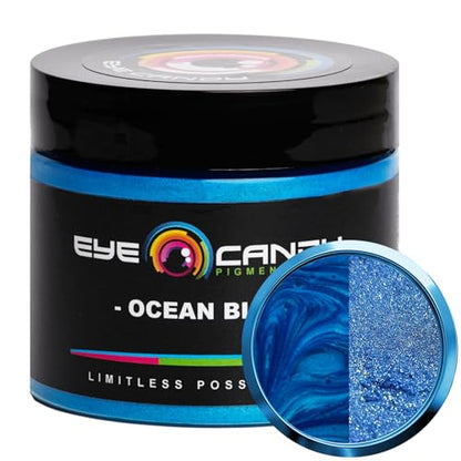 Eye Candy Pigments Premium Blue Mica Powder - Ocean Blue (50gr) - for Epoxy, Resin, Soap, Paint, Woodworking, Acrylic Pouring, Bath Bombs, Fishing Lures - DIY Arts and Crafts Additive - color: Ocean Blue