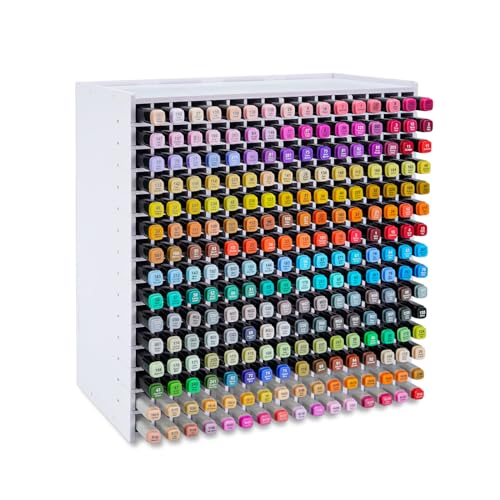 SANFURNEY Marker Pen Organizer Holder for 240 Markers, Craft Art Supply Storage Rack, Desktop Art Marker Pens Colored Pencils Holder Storage Case for Home Classroom Office - size: Rack for 240 Markers - White