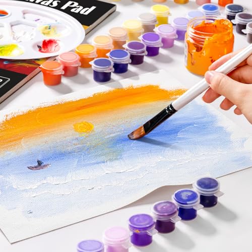 12 Sheets Canvas Paper Pad 9”x12”, 350 GSM Canvas Sheets Glue Bound Canvas Sketchbook for Adults and Students - Acrylic Painting, Oil Painting - size: 9”x12”
