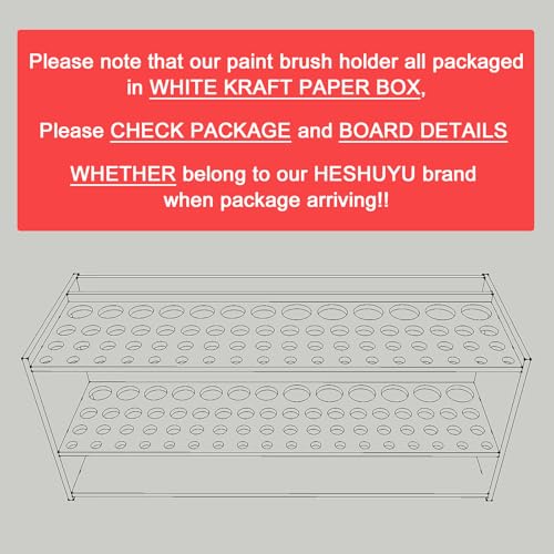 Wooden Paint Brush Holder with Glue 67 Hole and Large Tool Compartment Paint Brush Organizer Desk Paintbrush Holder Stand Wood Paintbrush Rack