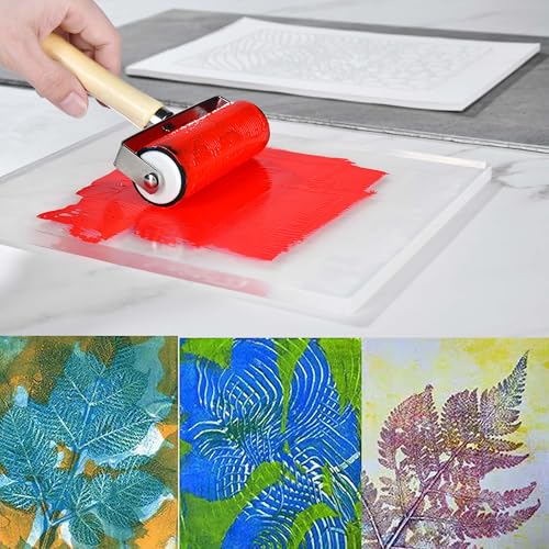 Reusable Gel Printing Plate - 5" X 7" Gel Plate with Press Rubber，No Aging and Bubbling Gel Printing Plate, Printmaking for Card Making, Arts and Crafts, Scrapbooking and Journaling