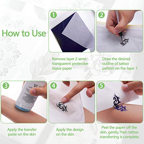 Tattoo Transfer Paper, 35 Sheets Tattoo Stencil Transfer Paper for Tattooing - size: 35 SHEETS