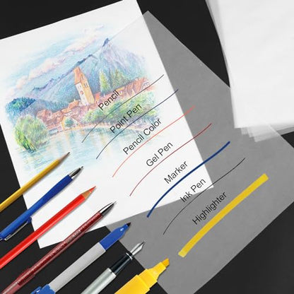 110 Sheets Tracing Paper for Drawing, 9”x12” Trace Paper, Translucent Vellum Paper Tracing Paper Pad, Tracing Pad for Sketching, Preliminary Drawing, Overlaying Images Tracing - size: 9”x12”（110 Sheets）