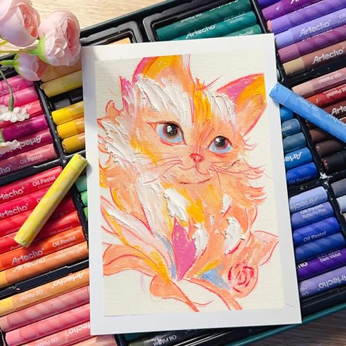 Artecho Oil Pastels Set of 120 Colors Wooden Box (10 x 70 mm) | Soft Oil Pastels, Art Painting, Drawing, Blending, Ideal Gift Choice - style: 120 Colors Gift Set