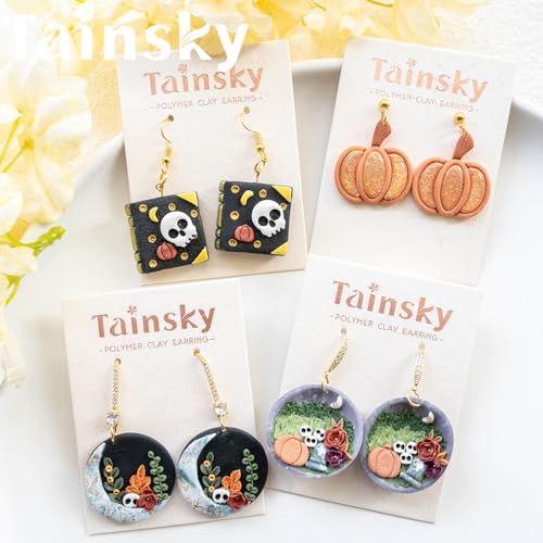 Tainsky Halloween Bookshelves Polymer Clay Cutters, 17 Shapes for Fall Bookcases Polymer Clay Cutters for Earrings - color: Bookshelf