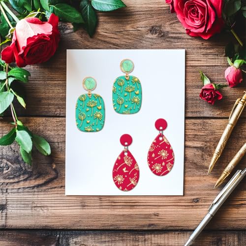CHGCRAFT Dandelion Polymer Clay Texture Sheets Clay Texture Butterfly Rubber Clay Texture Mat Modeling Pad Texture Sheets for Polymer Clay Making Earrings Jewelry - style: Dandelion