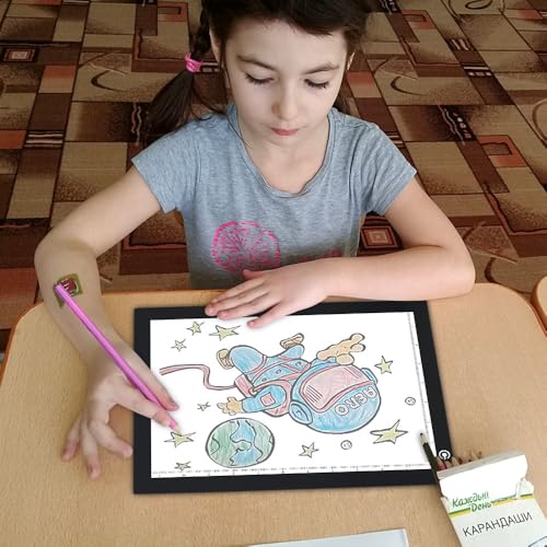 ME456 A4 LED Light Box 9x12 Inch Light Pad Only 5mm Ultra-Thin USB Power Light Table for Tracing, Tattoo Transferring, Drawing, Streaming, Sketching, Animation, Stenciling, Diamond Art Painting - style: A4 (Black)