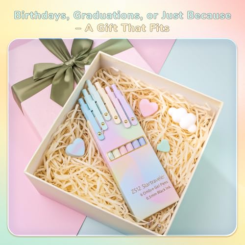 UIXJODO 6 Pcs Gel Pens 0.5mm Quick Dry Black Ink Pens Fine Point Smooth Writing Pens, Cute Office and School Supplies Gifts for Women Teacher Students (6 Pcs Ombre Gold) - color: 6 Pcs Ombre Gold