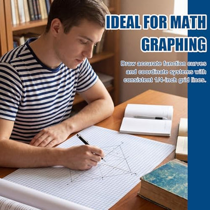 Jetec 1 Roll Large Grid Graph Paper Roll 1/4'' Grid 16.5 Inch x 98ft Engineering Drafting Paper for Blueprint School Classroom Graphing Supplies Engineer Architect Designer Mathematician Gifts - color: 1/4'' Grid, size: 16.5 Inch X 98ft