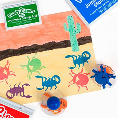 READY 2 LEARN Giant Stampers | Insects | Set of 6 | Stamps for Kids | Bug Designs | Easy-Grip Washable Set for Toddlers, Arts & Crafts