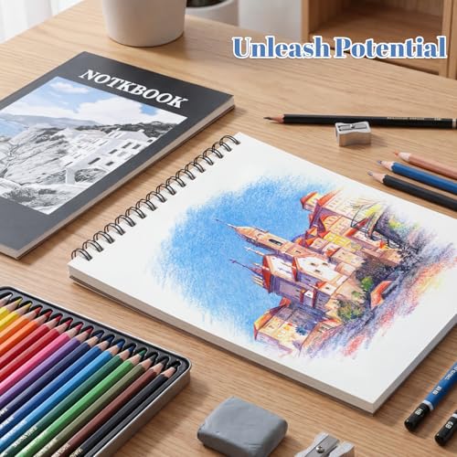 4 Pack Small Sketch Books, 5.5 x 8.5 Inch Mini Sketchbook, 68lb/100gsm Spiral Bound Small Sketch Pad, Acid Free Art Supplies Drawing Painting Sketchbook for Beginners, Artists (Black) - color: Black, size: 5.5 × 8.5Inch（4 Pack）