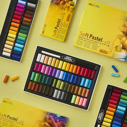 MUNGYO Soft Pastel for Artists - 32 Vibrant Colors | Professional Square Pastels for Drawing, Blending, and Shading