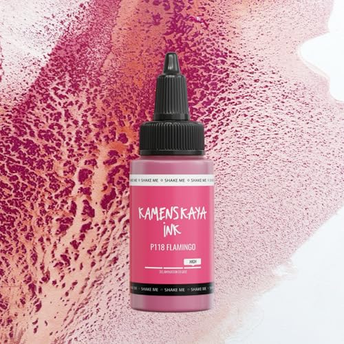 KAMENSKAYA Delaminating Alcohol Inks - Self-Splitting Alcohol Ink P-118 'Flamingo' - 1 fl oz (30 ml) - color: P-118 'Flamingo'