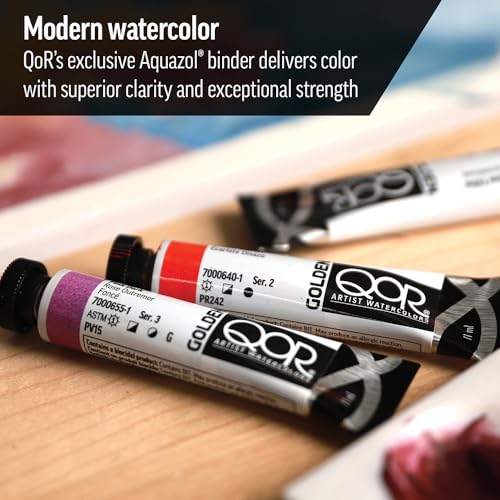 QoR Artist Watercolors by GOLDEN, Permanent Alizarin Crimson, 11 ml Tube, Professional Watercolor Paint, Transparent