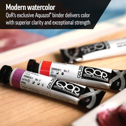 QoR Artist Watercolors by GOLDEN, Permanent Alizarin Crimson, 11 ml Tube, Professional Watercolor Paint, Transparent