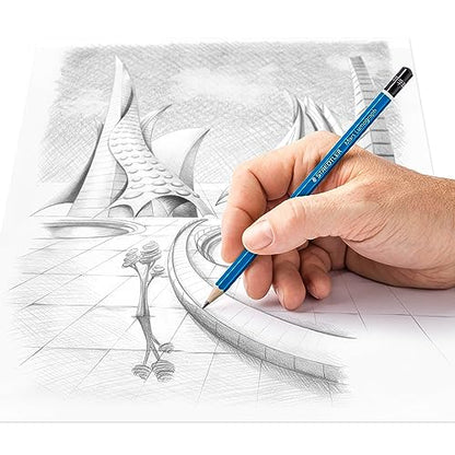 Staedtler Mars Lumograph 4B Graphite Art Drawing Pencil, Medium Soft, Break-Resistant Bonded Lead, 12 Pack, 100-4B - color: 4B