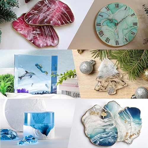 OcePor Epoxy Resin-2 Gallon, Crystal Clear Epoxy Resin Kit, No Yellowing No Bubble Art Casting for Art Crafts, Jewelry Making, Wood & Molds(1 Gallon x 2) - size: 2Gallon