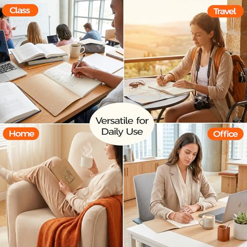 5 Pack Blank Kraft Notebooks A5, Unlined Composition Journals, 80gsm Paper, 60 Pages, 8.3x5.5 Inches, Softcover Sketch Writing Notebooks for School Office Artists Students
