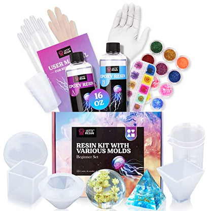 Bundle Set of 16OZ Epoxy Resin Molds Silicone Kit and 15A Silicone Mold Making Kit