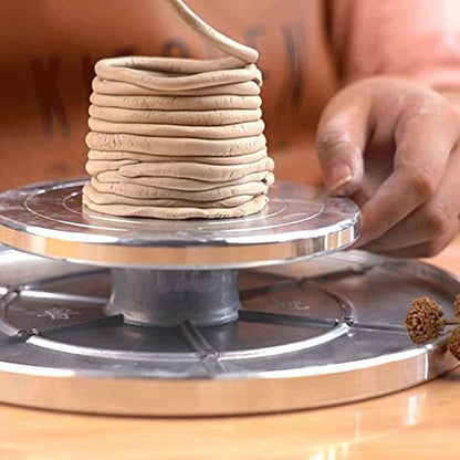 Feqsky 4.7''/5.9'' Double Sided Turntable for Ceramic Clay Sculpture Platform Pottery Wheel Aluminum Alloy Rotating Tools