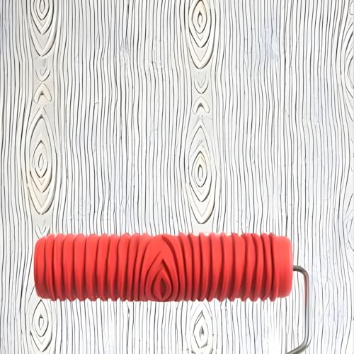 7"DIY Patterned Paint Roller | Decorative Art Texture Roller | Embossing Texture Rubber Roller Painting Supplies | Pattern Art Texture Tools for Household Wall Painting (BK300R) - style: BK300R